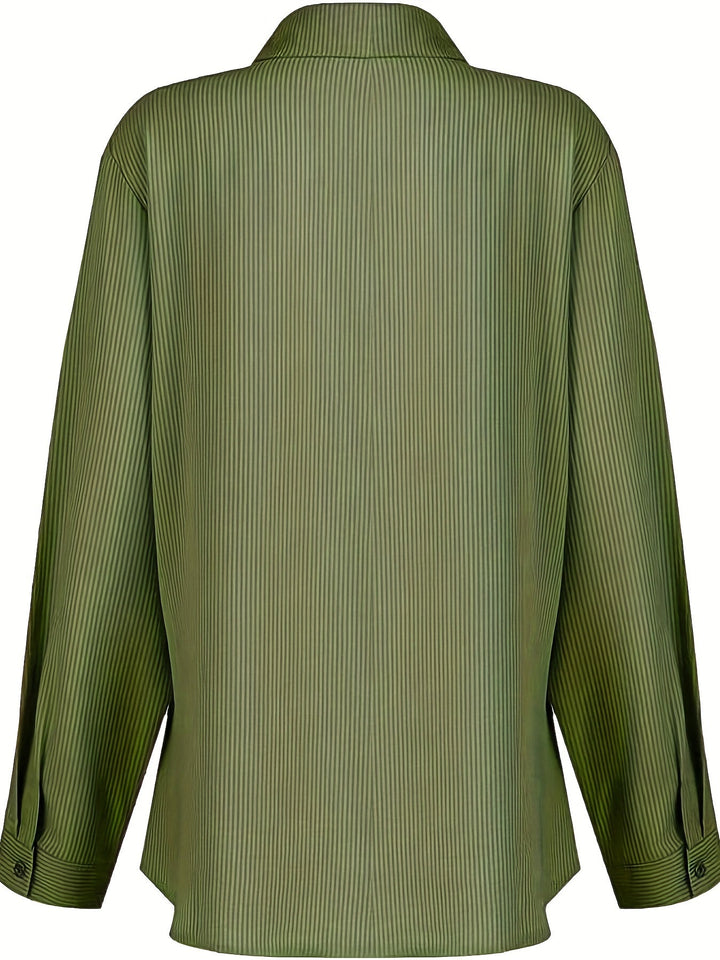 Mireya™ – Side Button Pleated Sleeve Rolled Blouse