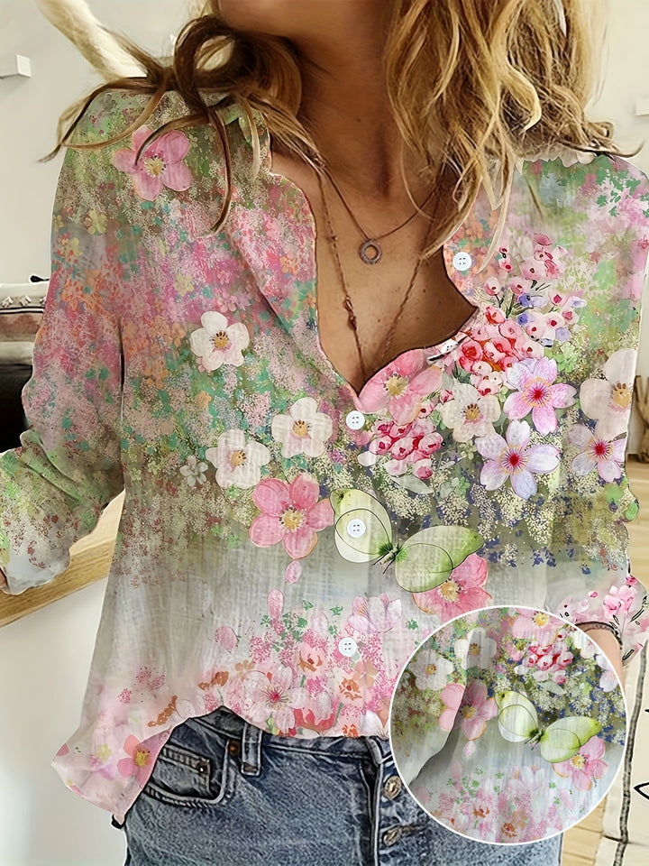 Daisy™ – Lightweight Button-Front Floral Women’s Shirt