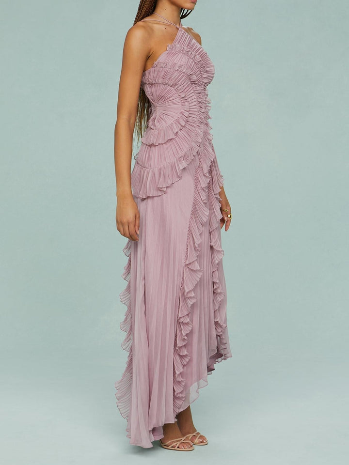 Celestine™ – Elegant Pleated Evening Dress