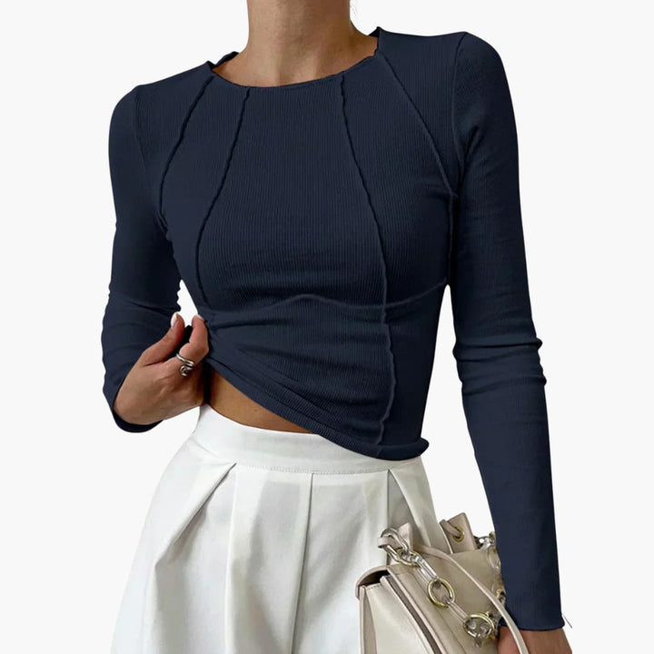 Eloise™ – Ribbed Sculpted Seam Long Sleeve Crop Top