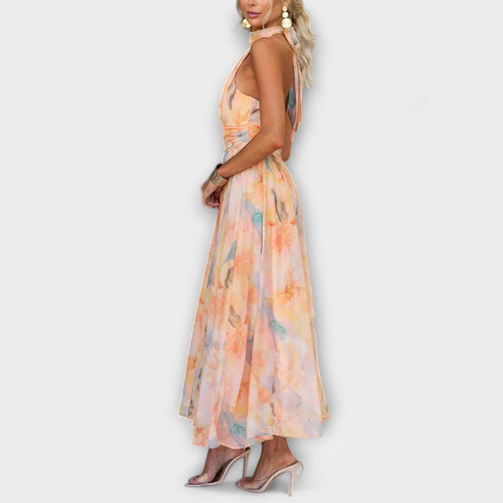 Giovanna™ – Halter Neck Floral Maxi Dress