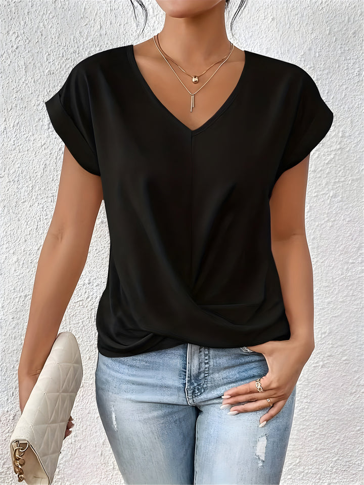 Ramona™ – V-Neck Twist Front Casual Blouse