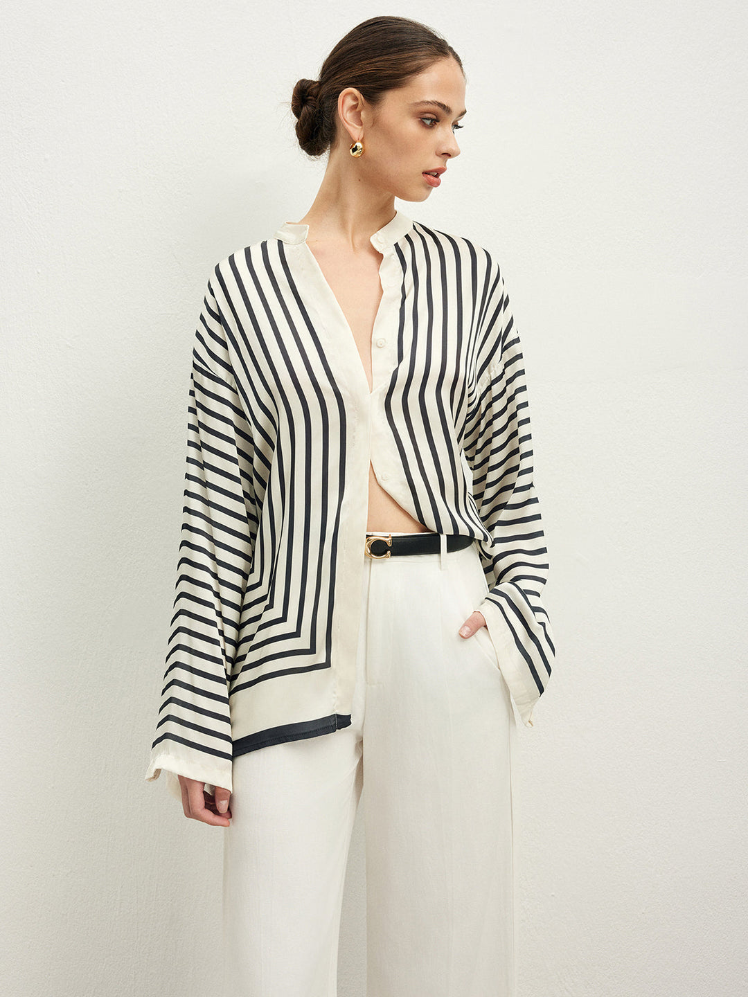 Olivoa - Casual Oversized Stripe Top