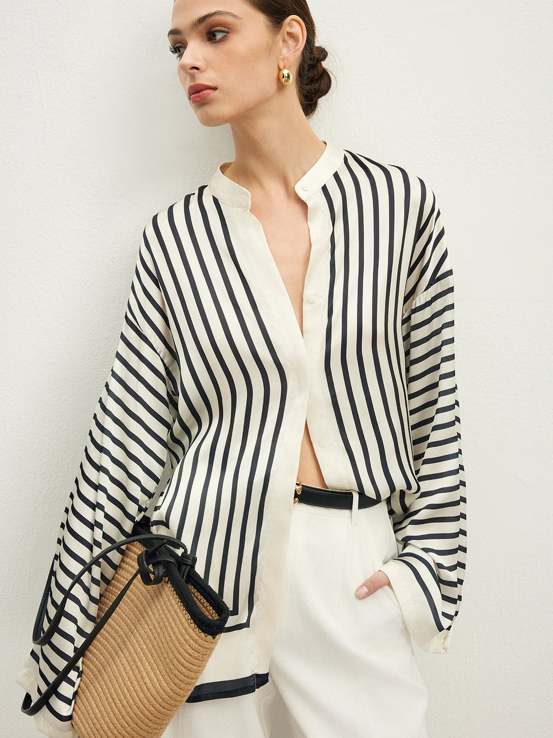 Olivoa - Casual Oversized Stripe Top