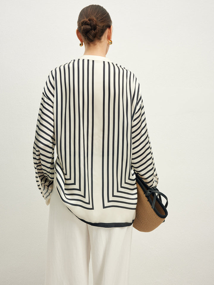 Olivoa - Casual Oversized Stripe Top