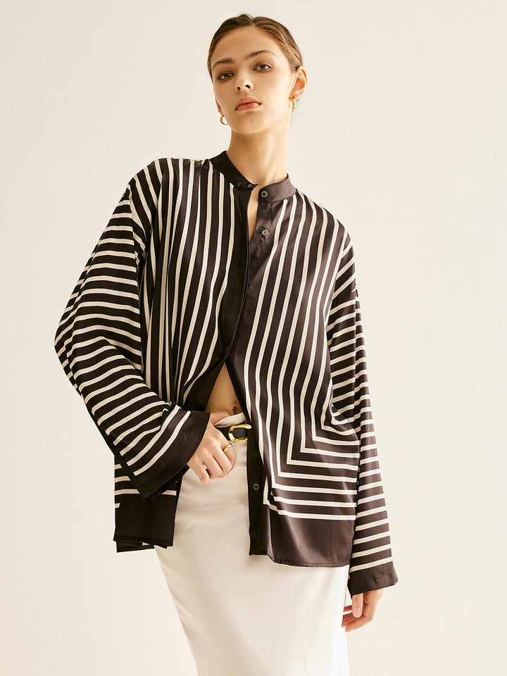 Olivoa - Casual Oversized Stripe Top