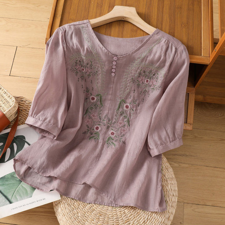 Lottie™ – Embroidered Relaxed Blouse