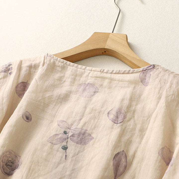 Anastasia™ – Timeless Floral Embroidered Linen Blouse