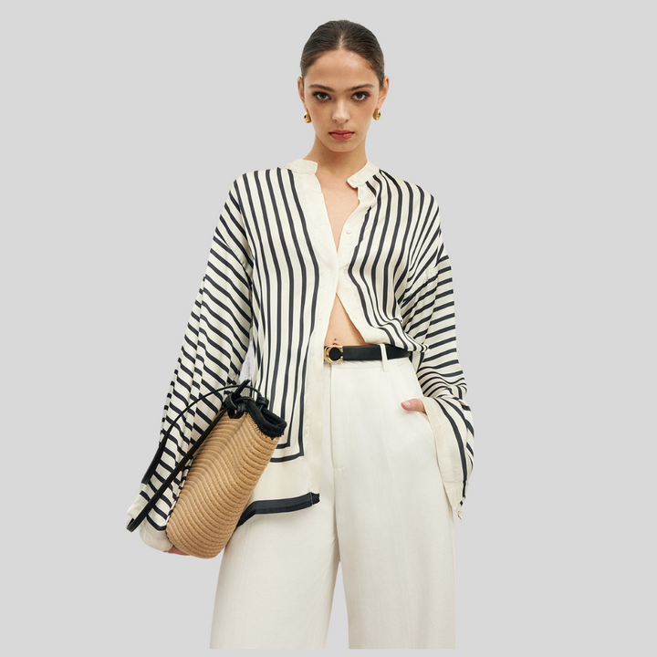 Olivoa - Casual Oversized Stripe Top