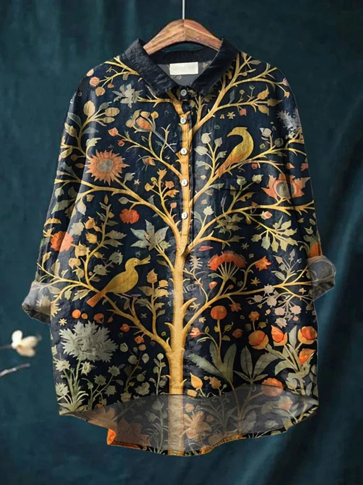 Bianca™ – Artistic Floral Print Long Sleeve Blouse