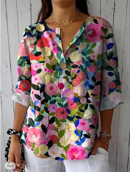 Aurora | Elegant Floral Print Blouse