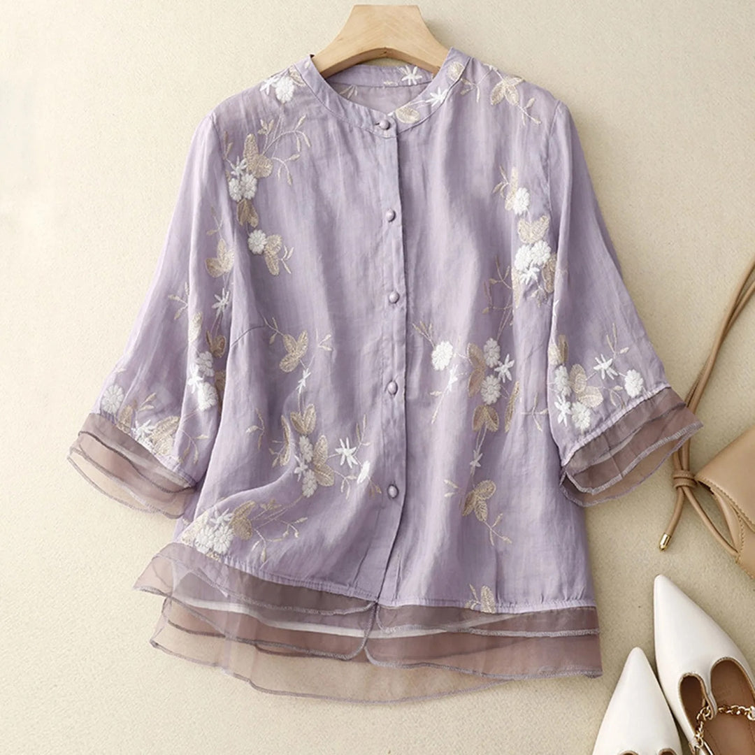 Emmie -  Elegant Embroidered Blouse