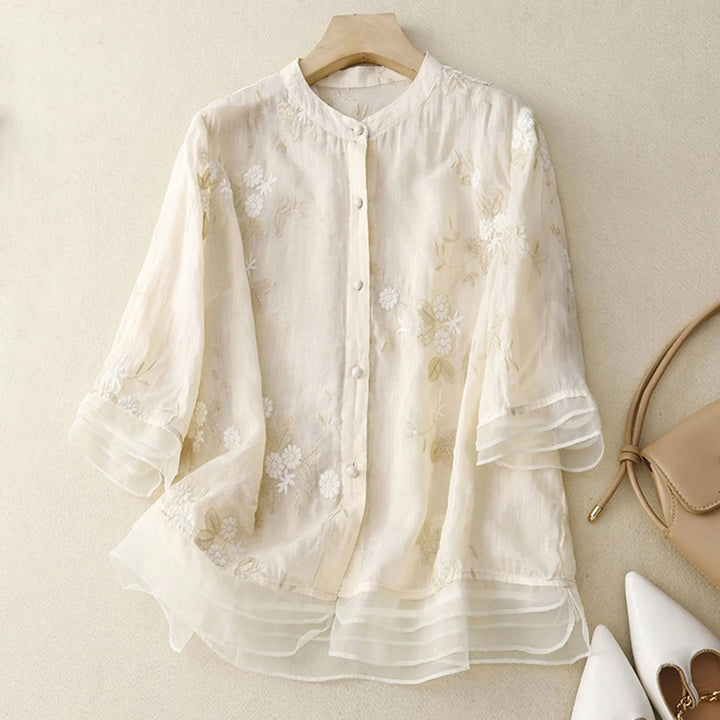 Emmie -  Elegant Embroidered Blouse